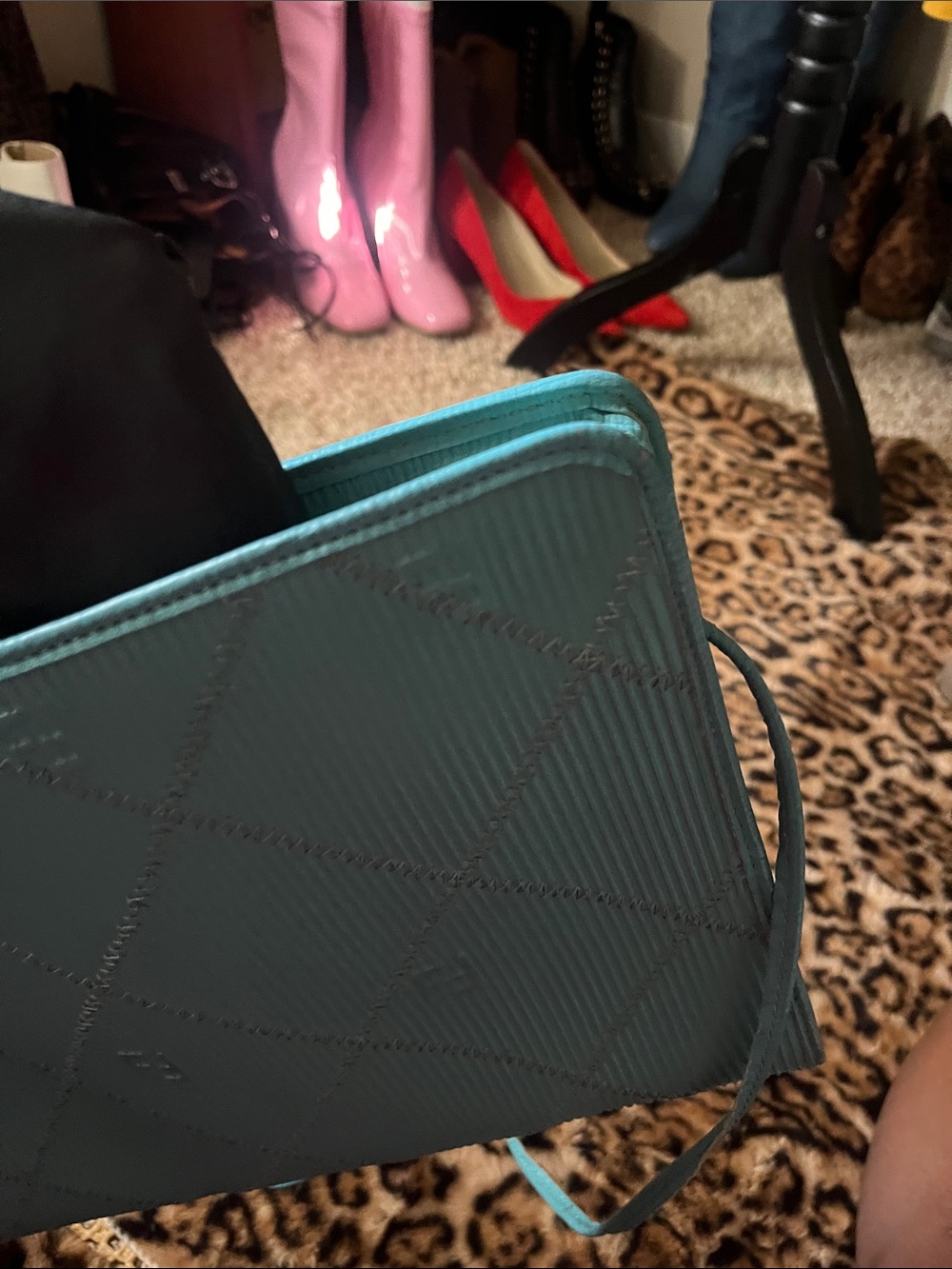 Fendi Teal Quilted Shoulder Bag - Picture 7 of 8